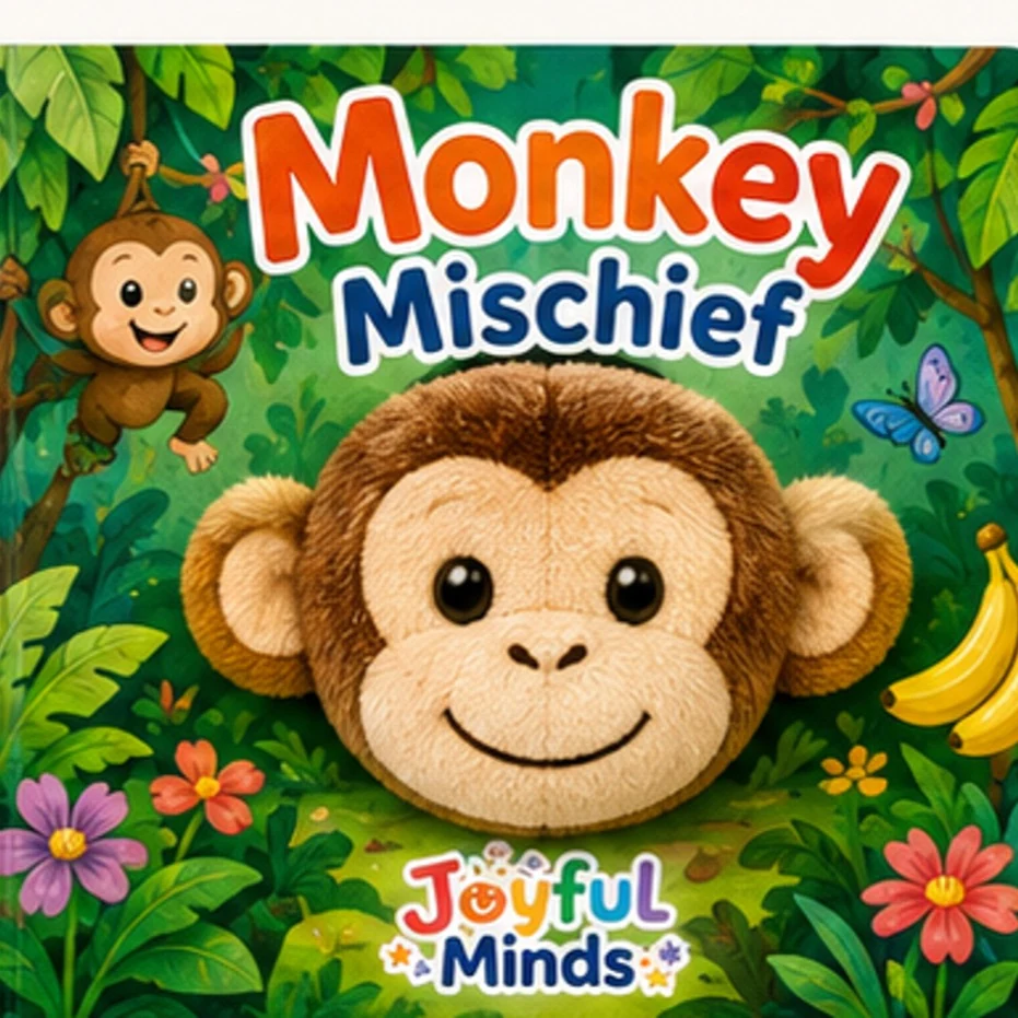 Monkey Mischief plush board book
